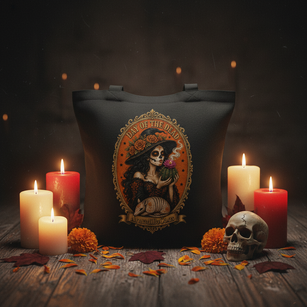 Day of the Dead Tote Bag - Correct Print Size