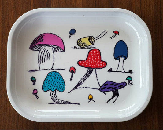 "Shrooms" Hand-Painted Rolling Tray (1-of-1)