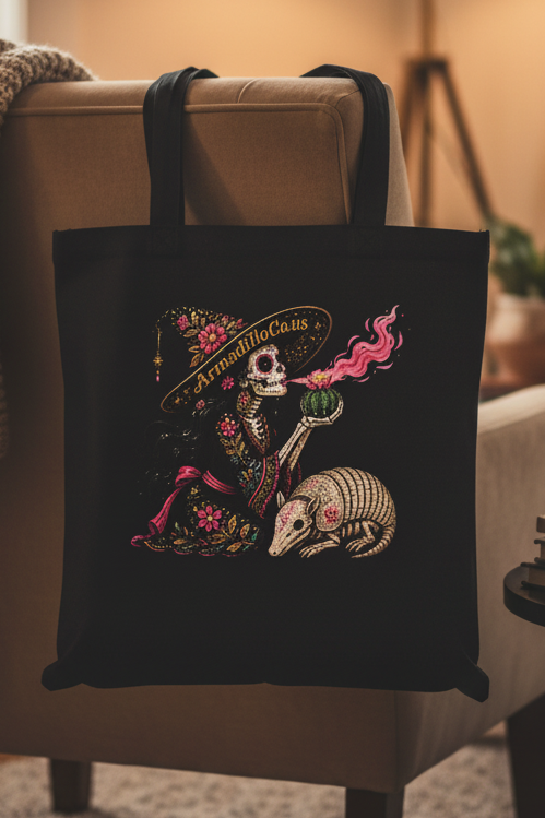 Day of the Dead Bruja Tote - over chair