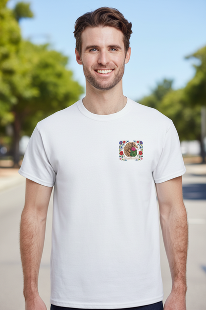 Built for the Bold Folk Art Armadillo Tee - lifestyle front view showing chest print